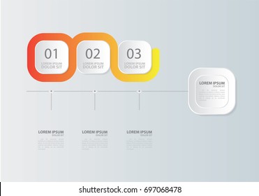 Modern white infographics number options template. Timeline infographic for business.