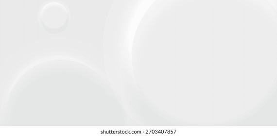 Fondo abstracto blanco y gris claro moderno con Formas curvas 3D suaves y lisas y un diseño minimalista en relieve sutil. Ideal para proyectos de tecnología limpia, médicos o de Web.