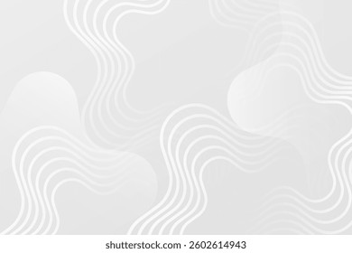 Modern White Line Background. Technology Banner. Vector Illustration. Abstract Business Wallpaper