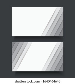 modern white lines double sided business card template vector eps10