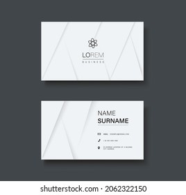 modern white lines double sided business card template	
