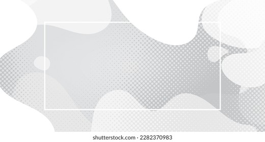 Modern White Liquid Abstract Background With Frame. BG. Minimalist. Vector Illustration