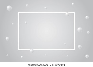Modern White Liquid Abstract Background With Frame. BG. Vector Illustration. Wallpaper. Backdrop. Geometric. Minimal