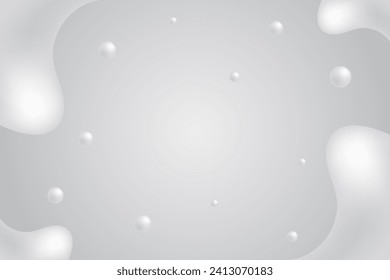 Modern White Liquid Frame Background. Cosmetic Wallpaper. Beauty Banner. Vector Illustration. Backdrop. Geometric