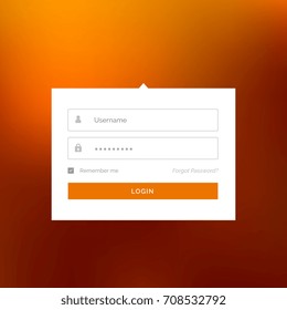 modern white login user interface form design vector template
