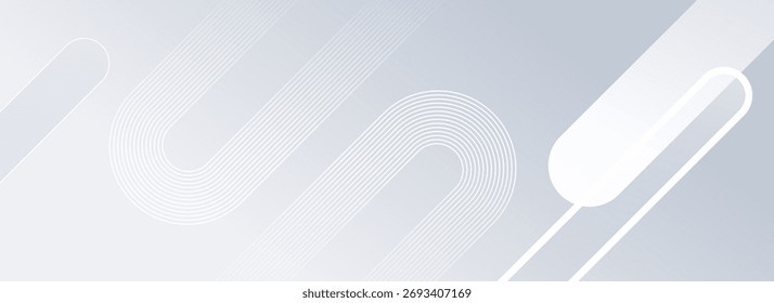 Modern white minimal abstract background featuring shiny diagonal rounded lines pattern. Clean geometric design ideal for banners, posters, and presentations.