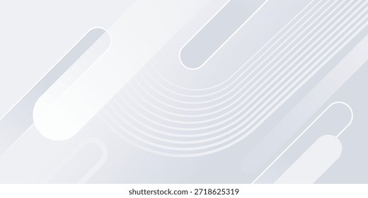 Fondo abstracto minimalista blanco moderno con un patrón de líneas redondeadas diagonales brillantes. Diseño geométrico limpio ideal para Anuncios, carteles y presentaciones.