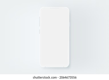 Teléfono móvil blanco moderno con pantalla en blanco. Plantilla para el diseño de aplicaciones