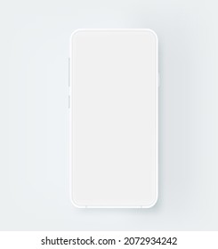 Teléfono móvil blanco moderno con pantalla en blanco. Plantilla de banner con espacio de copia