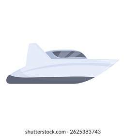 Modern white motor yacht sailing on water surface, luxury transport, travel and tourism concept