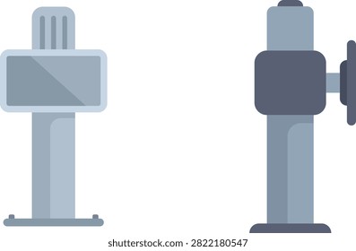 Modern white office chair with wheels and armrests isolated vector illustration