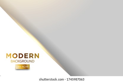 modern white overlay layers background banner design with golden lines,can be used on posters,banner,web,vector illustration.vector illustration.