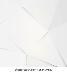Modern white paper polygon background, vector illustration 