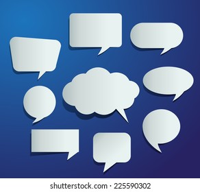 modern white paper speech bubble template for website and graphic, text box. 