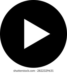 Modern White Play Button Icon Inside Circular Frame For Media Player Designs And User Interface Elements