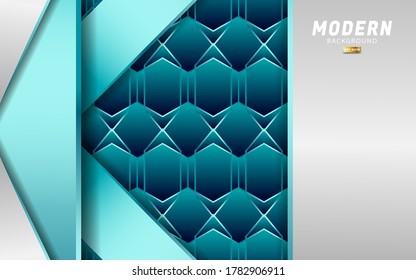 modern white premium vector background banner design with blue line.Overlap layers with paper effect on dots textured background.