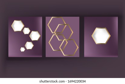 Modern white and 
purple and gold pattern art deco geometry style texture background, '20s retro, The Roaring 2020s. poster, cover, print, artwork. illustration vector eps10
