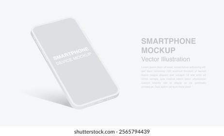 Modern White Smartphone and Mobile Phone Mockup for Presentations, Infographics, and App Displays - Perfect for Flyers, Banners, Brochures, and Posters. Vector.