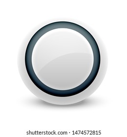 Modern White User Interface Button isolated on the white background