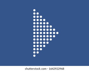 Modern white vector arrow isolated on blue. Vector illustration