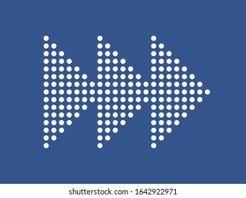 Modern white vector arrow isolated on blue. Vector illustration