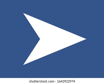 Modern white vector arrow isolated on blue. Vector illustration