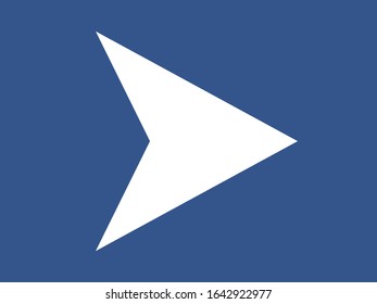 Modern white vector arrow isolated on blue. Vector illustration