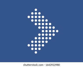 Modern white vector arrow isolated on blue. Vector illustration