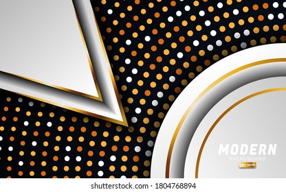 banner moderno de fondo vectorial blanco. Resumen textura de corte de papel en capas realista con patrón de puntos. Tercer telón de fondo. Ilustración vectorial. Plantilla de diseño de portada. Concepto de diseño de materiales