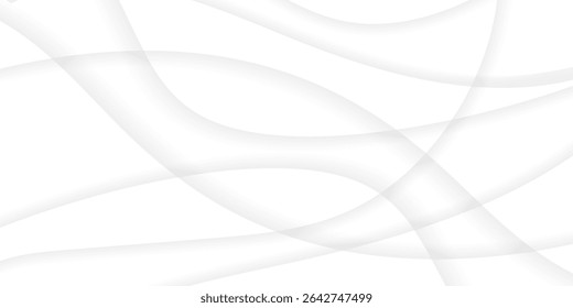Plano de fundo moderno da linha de onda branca. Banner da tecnologia. Ilustração de vetor. Papel de Parede de Negócios Abstrato