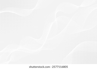 Modern White Wavy Background. Business white flowing waves and lines backdrop concept for presentations, banner, ads, magazine, cover, luxury designs.