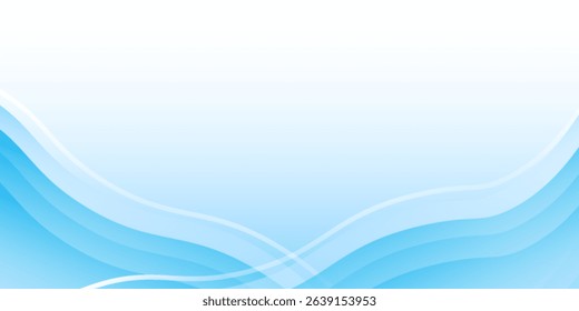 Modern white wavy glowing lines on a blue background. Futuristic digital high-technology pattern design abstract simple design