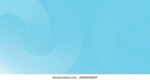 Modern white wavy glowing lines on a blue background. Futuristic digital art circle