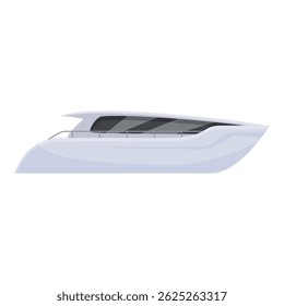 Modern white yacht is sailing on water surface
