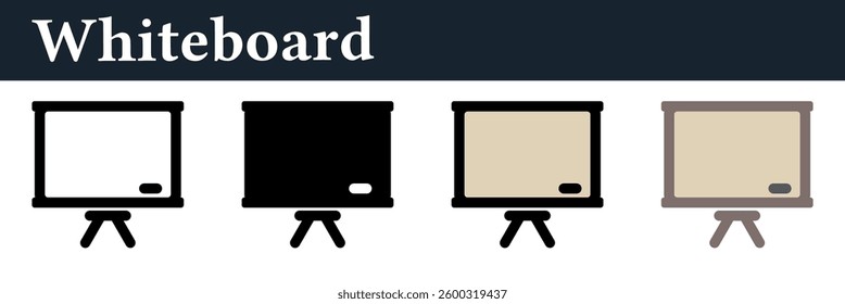 Modern whiteboard icon, for user interfaces in presentation and educational applications.