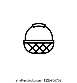 Modern wicker basket icon