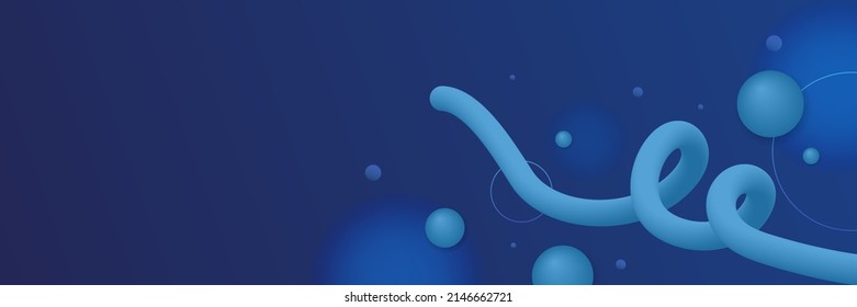 Modern wide banner background for social media cover design, presentation background, tech banner dark blue