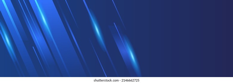 Modern wide banner background for social media cover design, presentation background, tech banner dark blue