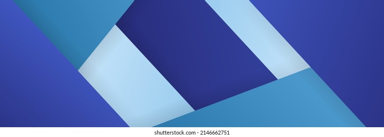 Modern wide banner background for social media cover design, presentation background, tech banner dark blue