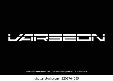 Modern wide futuristic font vector