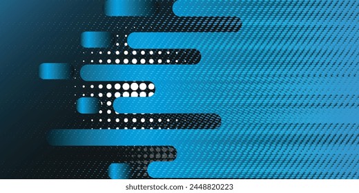 Modern wide Hi-tech digital technology concept. Illustration of high computer technology on purple and dark blue gradient background.vector