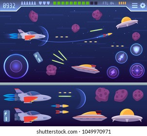 Modern Wide Space Explorer Game User Interface Template Illustration