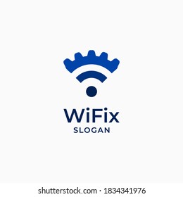 Modern Wifi Protection Logo Icon, Wifi Logo, Network Protection and Maintenance