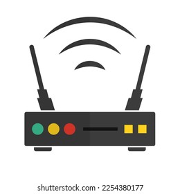 Modern Wi-Fi router. Internet wireless router. Network point. Vector.