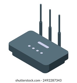 Modern wifi router is providing a wireless internet connection for a home office