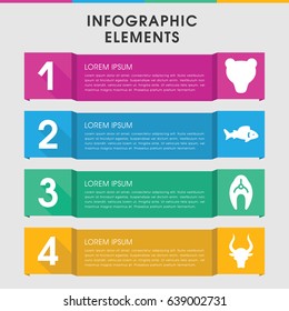 Modern wildlife infographic template. infographic design with wildlife icons includes fish, bull. can be used for presentation, diagram, annual report, web design.