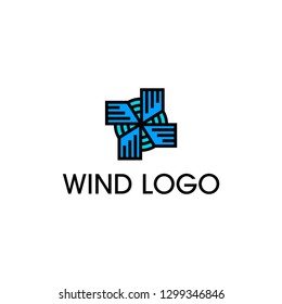 Modern WIND Logo, Illustration, Vector