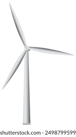 Modern wind turbine converts wind energy into electricity, vector drawing