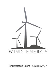 Modern Windmills Logo Type. Wind Energy Logo Design Vector