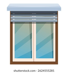 Modern window with a canopy and jalousie is being opened, ideal for illustrations about architecture and interior design